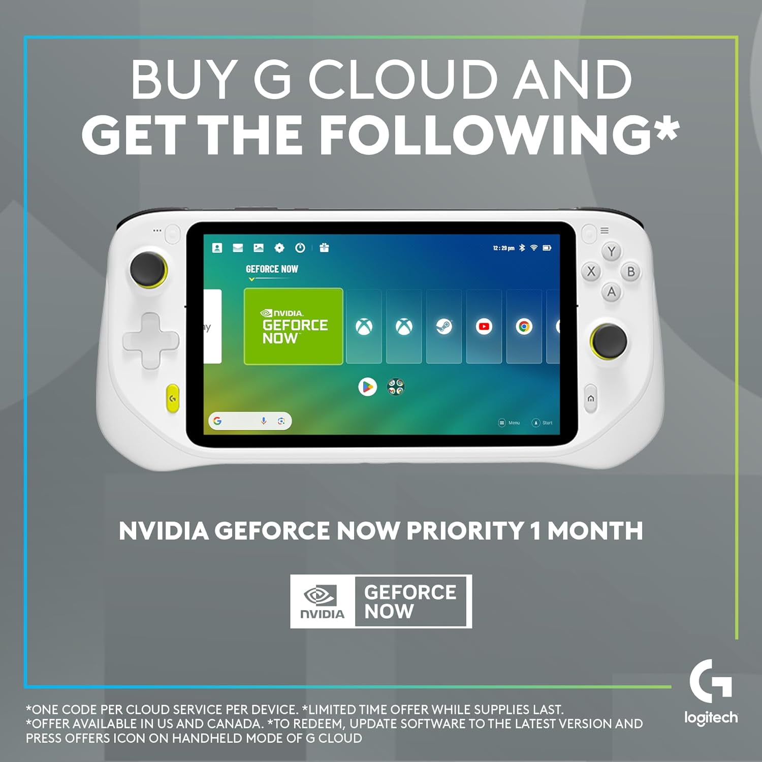 Restored Logitech - G CLOUD Gaming Handheld Console - White (Refurbished)