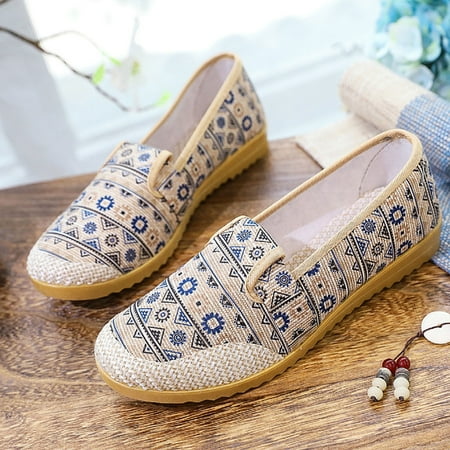 

AXXD Round Toe Comfort Shoes Breathable Blue Women Flat Shoes Christmas Size 37(US:6)