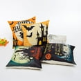 thumbnail image 2 of Happy Halloween Square Decorative Throw Pillow Case Cushion Cover Bat Pumpkin Moon 45x45cm, 2 of 5