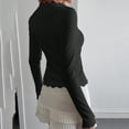 thumbnail image 6 of Levmjia Womens Sweatshirt Top Lace Long Sleeve V-Neck Cardigan Solid Color Casual Loose Fit Pullover Comfortable Soft Holiday Breathable Work Home Relaxation Everyday Wear, 6 of 6