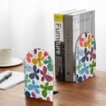 thumbnail image 5 of Susaid Colorful Butterflies Print Wooden Bookends Decorative Book Ends for Shelves Heavy Books Holder Organizer Non-Slip Desk Book End for Kids Room Office School 1 Pairs, 5 of 8