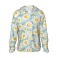 thumbnail image 1 of Vsdgher Chemises à Capuche Imprimé Fleurs pour Hommes Femmes, Manches Longues Protection Solaire Pêche pour Course Natation-TG, 1 of 7