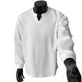 thumbnail image 4 of Ceisia Men's Relaxed Fit Vertical Rib Knit Small V-Neck Long Sleeve Casual Top Gifts, 4 of 8