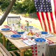 thumbnail image 4 of 4th of July Linen Table Runner Independence Day Table rations Memorial Day Star Table Runners Holiday Party Table r, 4 of 6