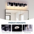 thumbnail image 6 of 5-Light Black Bathroom Vanity Light, Modern Vanity Lighting Fixture for Bathroom, 31" Matte Light Fixture, Wall Sconces with Clear Glass Shade, Black Bathroom Wall Light Over Mirror, 6 of 7