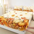thumbnail image 3 of Manfei Classic Halloween Pumpkin Lantern Fitted Sheet Queen,Vintage Skull Print Bedding,3-Piece,1 Fitted Sheet and 2 Pillowcases, 3 of 6