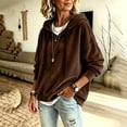 thumbnail image 5 of Fewfanhot Women's Tops, Tees & Blouses Casual Loose-fitting Long-sleeved Knitted Velvet Hooded Sweatshirt Top, 5 of 9