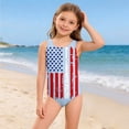 thumbnail image 5 of Girls One Piece Swimsuit with UPF 50+, Sizes 4-18 & Plus,Patriotic Printed Swimwear, 5 of 6