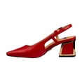 thumbnail image 3 of Ninety Union Blake Metallic Trim Block Heel Slingback, Red, 7, 3 of 5