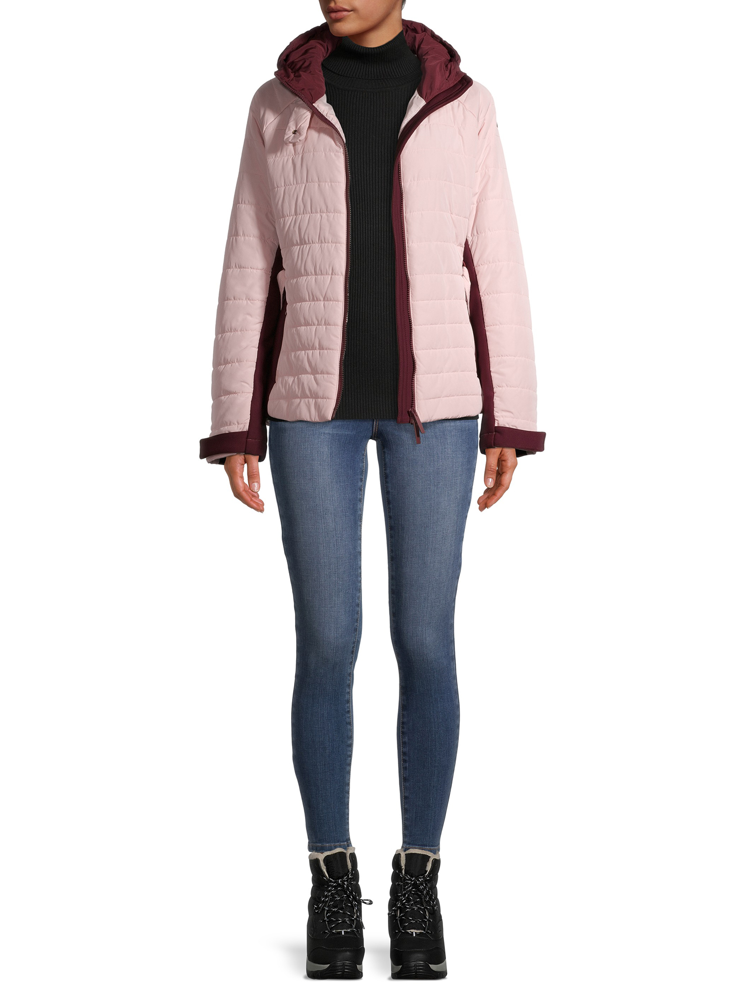 Swiss Tech Women's Belted Ski and Snowboard Jacket with Hood