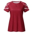 thumbnail image 4 of zttd women camouflage print crew neck short sleeve colorblock t shirt top, 4 of 9