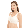 thumbnail image 3 of BIMEI Women's Mastectomy Bra Front-Close Plus Size Cotton Support Wireless Bra 8985,Beige,M for 36ABCD, 3 of 9