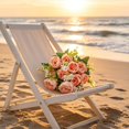 thumbnail image 4 of Champagne Artificial Peony Rose Bouquet Lifelike No Fade Flowers for Wedding Table Centerpiece Decor, by Bradem, 4 of 8