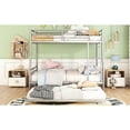 thumbnail image 3 of Full Xl Over Queen Metal Bunk Bed With Trundle, Silver - Streamlined Iron Craft For Bedroom Efficiency Trundle In Stylish Frame Furniture, 3 of 7