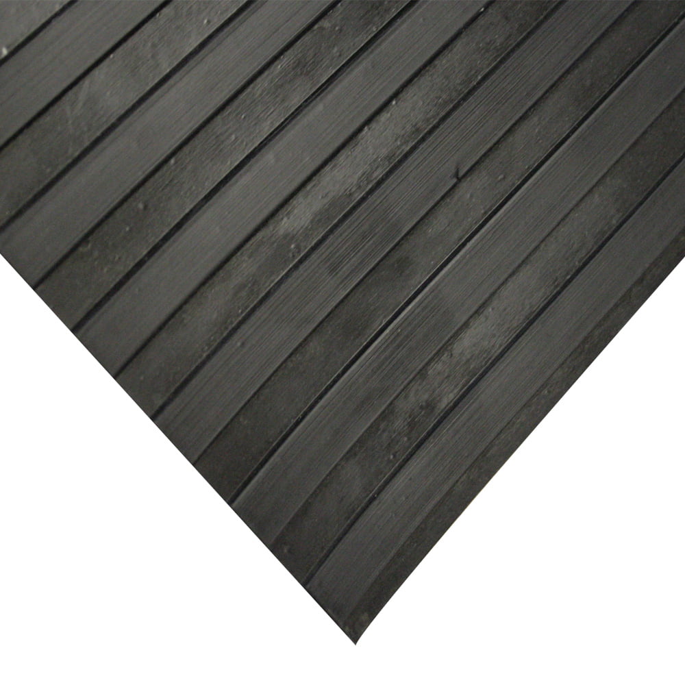 Rubber-Cal Wide Rib Corrugated Rubber Floor Mat 3mm Thick X 4ft X 10ft Roll for sale online 