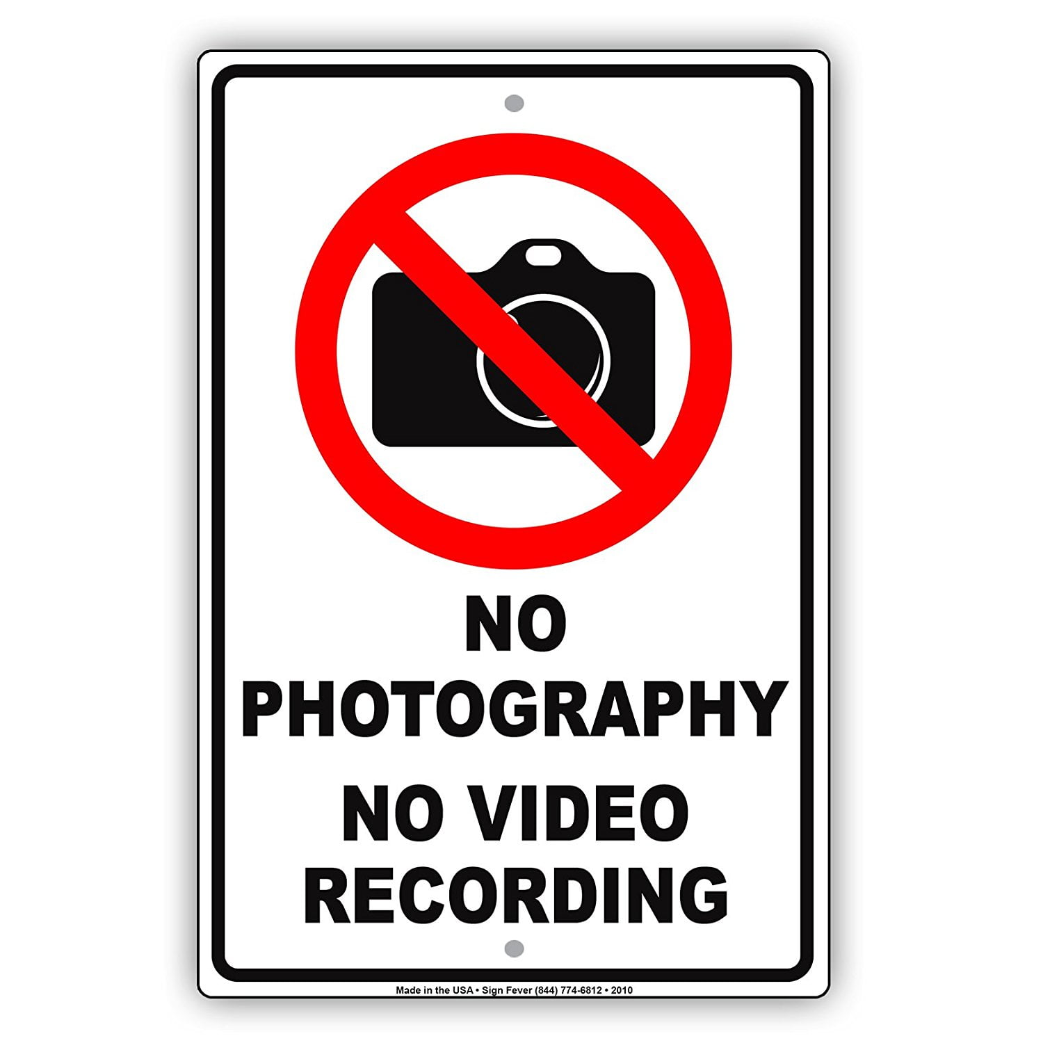No Photography No Video Recording With Graphic Restriction Caution