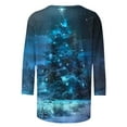 thumbnail image 5 of Luxalzxs 3/4 Length Sleeve Womens Tops Merry Christmas Crewneck Holiday Shirts Xmas Tree Tops Xmas Gifts, 5 of 5