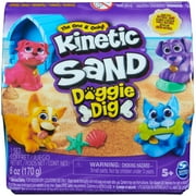Kinetic Sand, Doggie Dig with Surprise Multipurpose Dog Tool, 6oz Beach Sand
