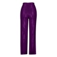 thumbnail image 3 of AherBiu Womens Sequin Pants High Waisted Plus Size Straight Leg Sparkly Club Wear Solid Color Trousers, 3 of 5