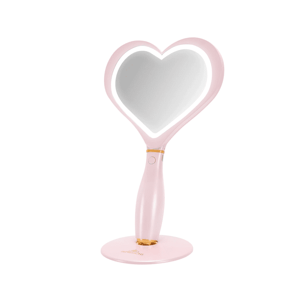 Impressions Vanity Amour LED Handheld Makeup Mirror with Lights and Magnetic Base (Light Pink)