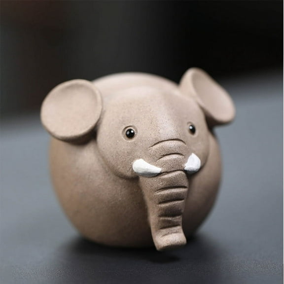 cpengpj Handmades Elephant Ornament Small Teas Pet Cute Statue Room Teas Table Decorations for Teas Lover Friend Handmades Resins Teas Pet Elephant Figurines Offices
