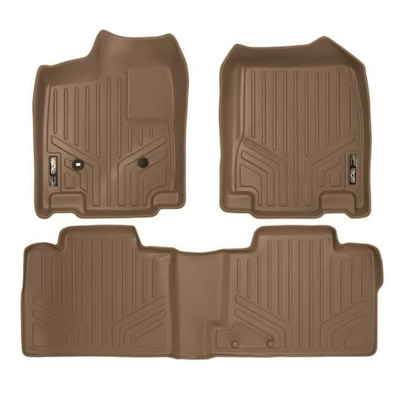 SA1085-B1035 Custom Fit 2 Row Floor Mats Liner Set for 2007-2010 Ford Edge, Tan