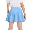 thumbnail image 4 of Hurxie Girls Tennis Skirt with Pockets Athletic Skort Inner Shorts for Golf Running Sports Blue,5-6Years, 4 of 7