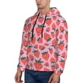 thumbnail image 3 of Haiem Cartoon Strawberry Patterned Men's Hoodie with Kangaroo Pocket - Ideal Pullover Sweatshirt for Daily Wear, Travel, and Home-4X-Large, 3 of 7
