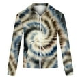 thumbnail image 4 of 2022 Mens Slim Fit Long Sleeve Zip-up Hoodie tie dye print Sweatshirt With Pocket Shirt Casual Jackets Pullover Hooded, 4 of 5