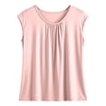 thumbnail image 1 of Gpoecd Camisole à Encolure Carrée Débardeur Sans Manches avec Détail Plissé pour l'Été Tenue Décontractée Confortable Col Rond Débardeur Basique Camisole pour Femmes Rose,G, 1 of 3