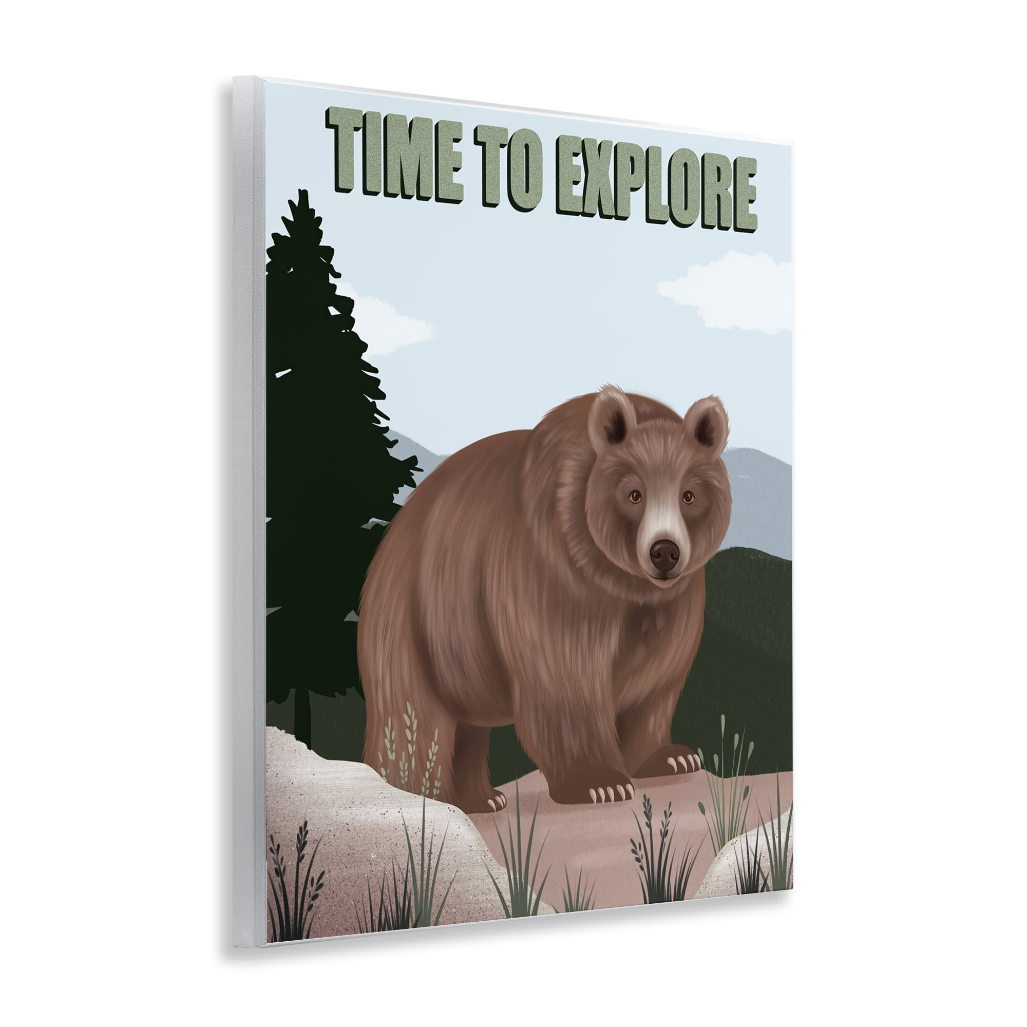Stupell Industries Adventure Nature & Bear Animals Painting Unframed Art Print Wall Art, 11 x 14