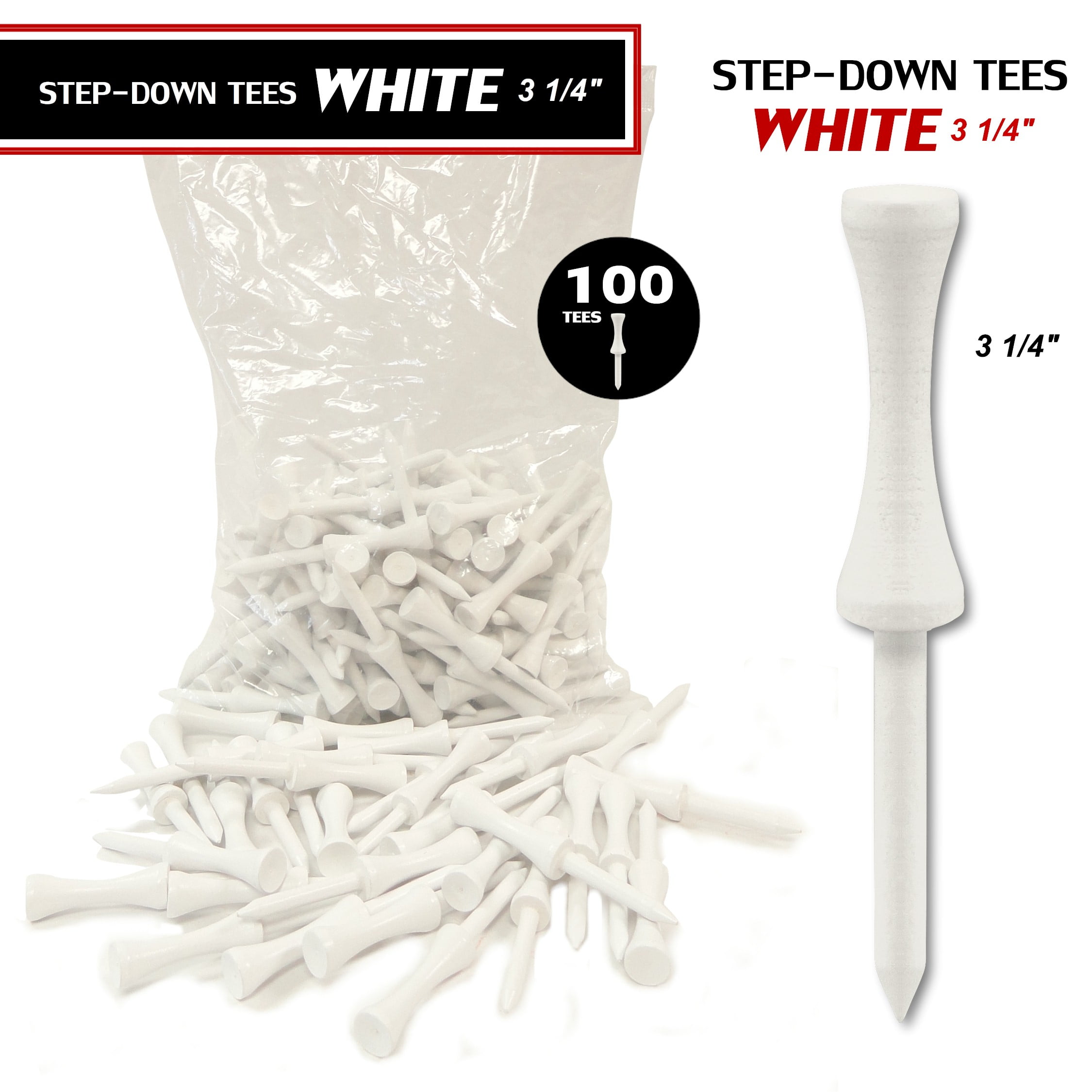 Premium Natural Wood Golf Tees (Step Tees) 100 Pack