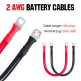 thumbnail image 2 of Cable de batería ECO-WORTHY 2 AWG con terminales de 5/16 pulgadas de 30 cm, 2 of 8