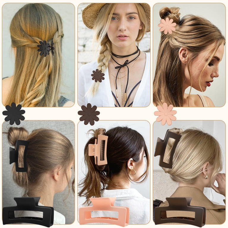 METEOROCK Hair Claw Clips, 6 Pcs Matte Mini Clips for Fine  display picture 1