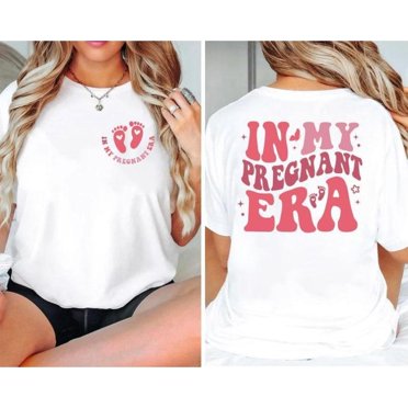 Letter Tee Maternity Graphic T Shirt Tops Comfortable Expecting Mom Shirt Short Sleeve Round Neck White S-5XL