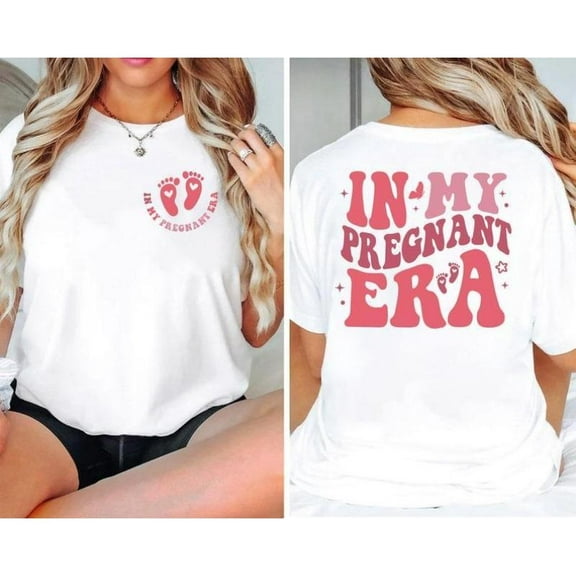 Letter Tee Maternity Graphic T Shirt Tops Comfortable Expecting Mom Shirt Short Sleeve Round Neck White S-5XL