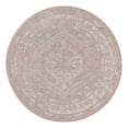 thumbnail image 3 of Unique Loom Outdoor Traditional Collection Area Rug - Valeria (4' 1" Round Pink/Ivory), 3 of 7