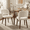 Beige, variant on Upholstered Dining Chairs, Solid Wood Frame, Padded Seat & Curved Back, Chenille Accent Chairs for Dining Room, Kitchen & Living Room, Rust, Set of 2