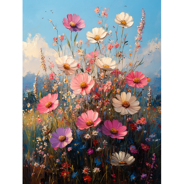 Qisvanset Framed Canvas Wall Art 12x16 Inch Wildflower Landscape Scripture Mural Wall Art