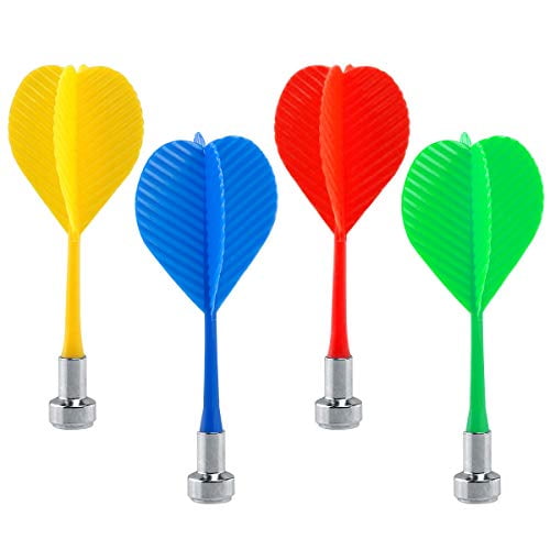 Magnetic Darts 12 Packs Replacement Dart Game Safety Plastic Darts Red & Yellow 