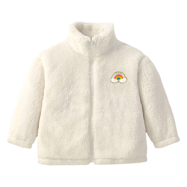 Gibobby Chamarra niñoChaqueta de forro polar para niños y niñas pequeñas, abrigo cálido con cremallera, prendas de vestir para otoño e invierno(Blanco, 3-4 Años)