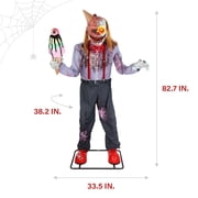 Haunted Hill Farm Haunted Hill Farm 6.9 ft. Motion-Activated I Scream Clown Halloween Animatronic by Tekky, HHSCREAMCLWN-1FLSA