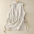 thumbnail image 4 of BYHONG Womens Cotton Linen Vest Casual Loose Sleeveless Vests Jacke Womens Vest Light Beige XL, 4 of 7