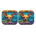 thumbnail image 7 of Balery 2 Piece Colorful Textured Chihuahua Car Windshield Sun Shade|Foldable Front Windshield Shade for Car Front Window for Most Sedans SUV Truck-Medium, 7 of 7
