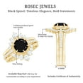 thumbnail image 6 of Rosec Jewels Real Black Spinel Wedding Bridal Ring Set of 3 - Vintage Style Engagement Ring with Enhancer - AAA Quality, 18K Yellow Gold, US 5.50, 6 of 7