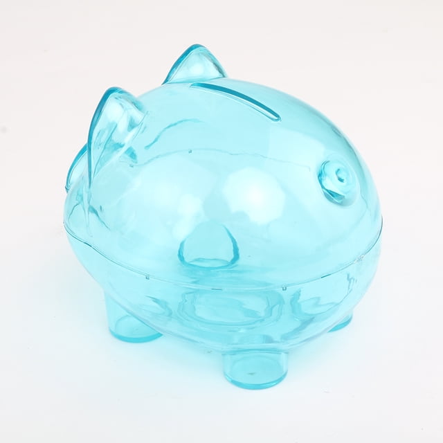 pitrice Transparent Plastic Money Saving Box Case Coins Piggy Bank Cartoon Pig Shaped