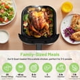 thumbnail image 4 of Haysky 6 QT Air Fryer with 12-in-1 Functions, 95% Less Oil Healthy Cooker for Family Size, Touch AirFryer, Roast, Reheat, Dehydrate, Steam, Nonstick & Dishwasher Safe Basket, Gray, 4 of 11