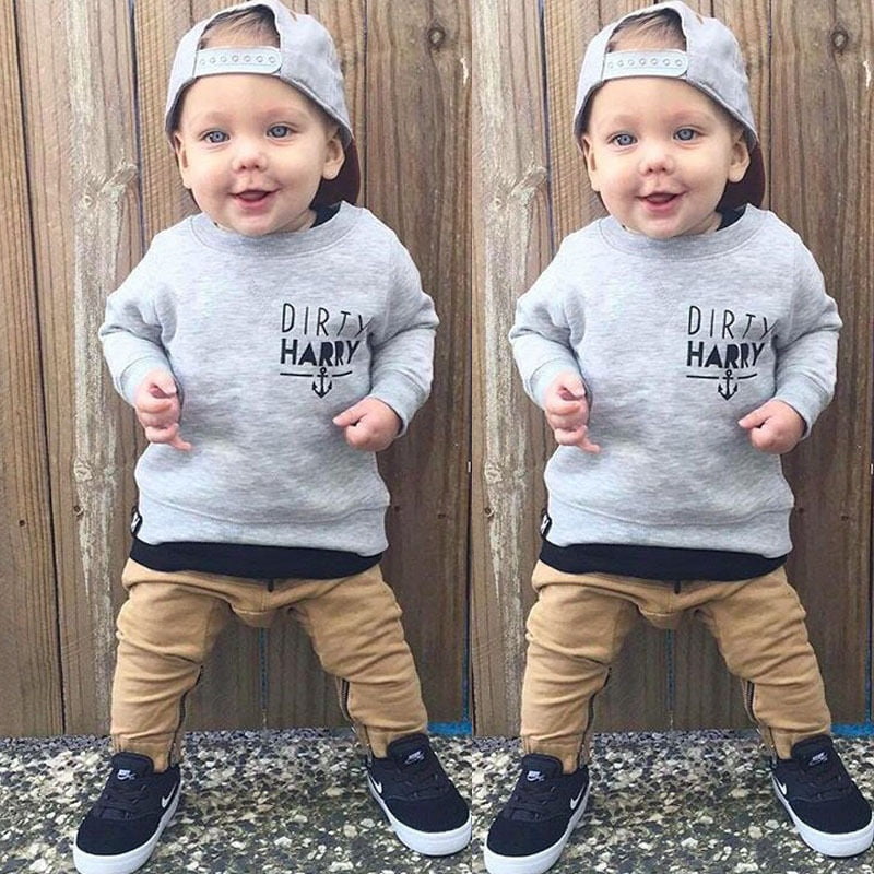 Long Pants Baby Child Boy Outfits Sets Clothing Autumn Kids Boys Clothes Tops 