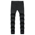 thumbnail image 2 of Kb Hombres Agujero Roto Bordado Lápiz Jeans Slim Hombres Pantalones Casual Thin Denim Pantalones Clásicos Vaqueros Hombre Joven Jogging Pantswhite30, 2 of 2
