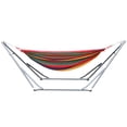 thumbnail image 2 of Hamac Double avec Support Métallique Gain de Place et Sac de Transport, Support de Hamac Intérieur, Forte Capacité de Charge, Imprimé à Rayures, Conception à Double Barre, 2 of 8
